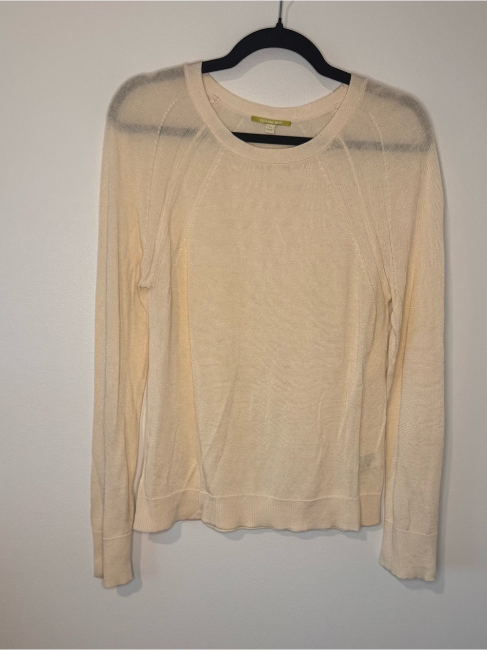 Gianni Bini Cream Lightweight Cotton Blend Sweater Women’s L
